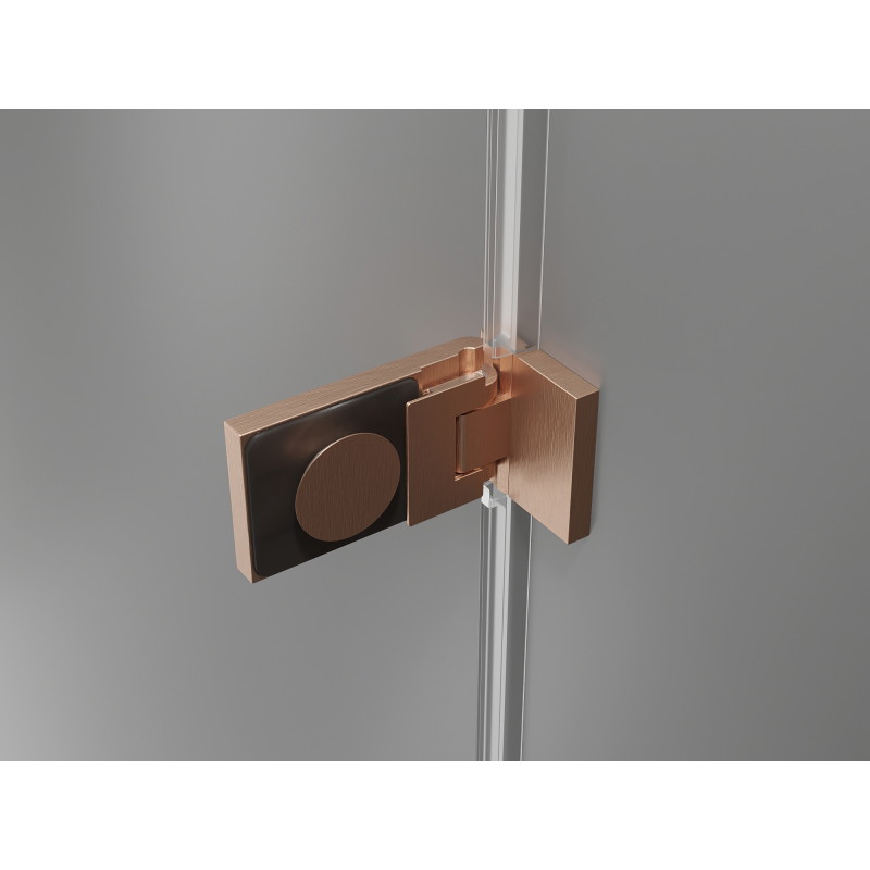 Mexen Lunar-F Duo faltbare Duschkabine 85 x 70 cm, transparent, gebürstetes Kupfer - 836-085L-070P-65-00