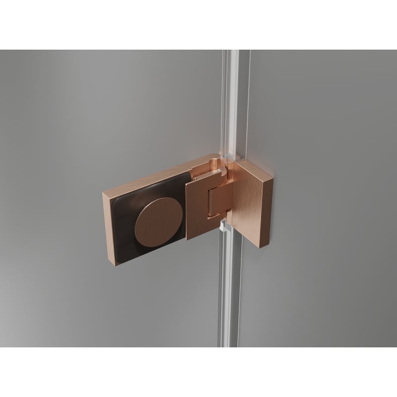 Mexen Lunar-F Duo faltbare Duschkabine 85 x 80 cm, transparent, gebürstetes Kupfer - 836-085L-080P-65-00