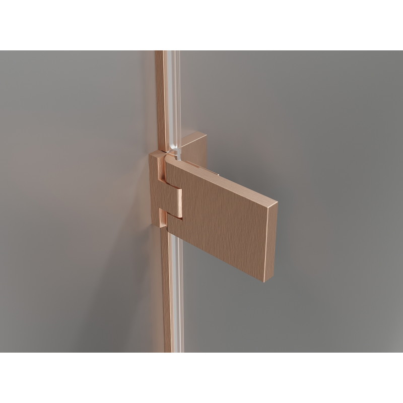 Mexen Lunar-F Duo faltbare Duschkabine 85 x 80 cm, transparent, gebürstetes Kupfer - 836-085L-080P-65-00