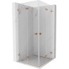 Mexen Lunar-F Duo Faltdusche 85 x 85 cm, transparent, gebürstetes Kupfer - 836-085L-085P-65-00