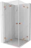 Mexen Lunar-F Duo Faltdusche 85 x 85 cm, transparent, gebürstetes Kupfer - 836-085L-085P-65-00