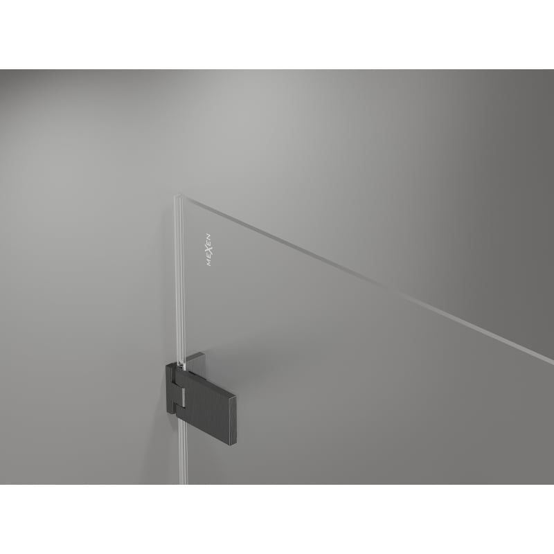 Mexen Lunar-F Duo klappbare Duschkabine 90 x 85 cm, transparent, gebürstet gun grau - 836-090L-085P-66-00
