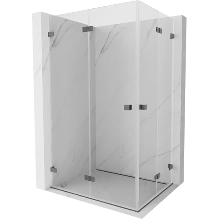 Mexen Lunar-F Duo faltbare Duschkabine 100 x 70 cm, transparent, gebürstetes Gun Gray - 836-100L-070P-66-00
