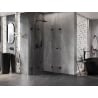 Mexen Lunar-F Duo Faltbare Duschkabine 70 x 70 cm, transparent, schwarz - 836-070L-070P-70-00