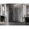 Mexen Lunar-F Duo klappbare Duschkabine 80 x 80 cm, transparent, schwarz - 836-080L-080P-70-00