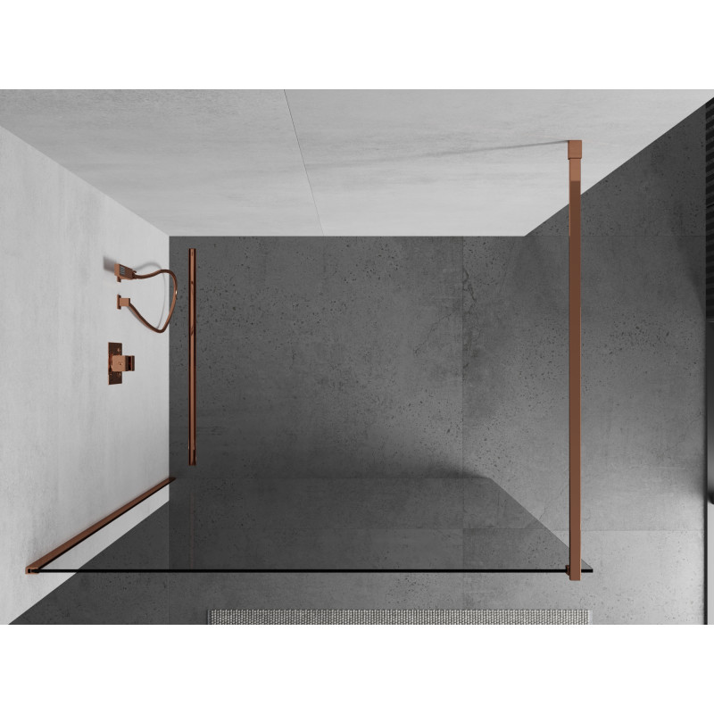 Mexen Kioto Duschtrennwand Walk-in 140 x 200 cm, transparent 8 mm, Roségold - 800-140-101-60-00