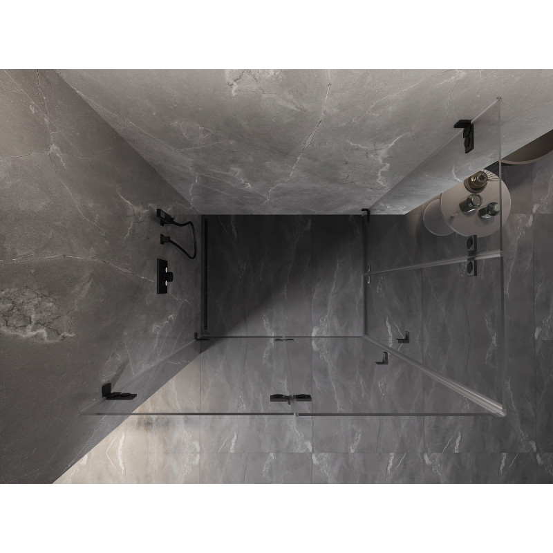 Mexen Lunar-F Duo Falt-Duschkabine 100 x 85 cm, transparent, schwarz - 836-100L-085P-70-00