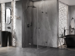 Mexen Lunar-F Duo Duschkabine faltbar 90 x 90 cm, transparent, Gun Metal - 836-090L-090P-95-00
