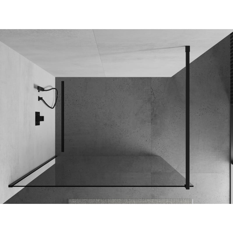 Mexen Kioto Duschabtrennung Walk-in 140 x 200 cm, transparent 8 mm, schwarz - 800-140-101-70-00