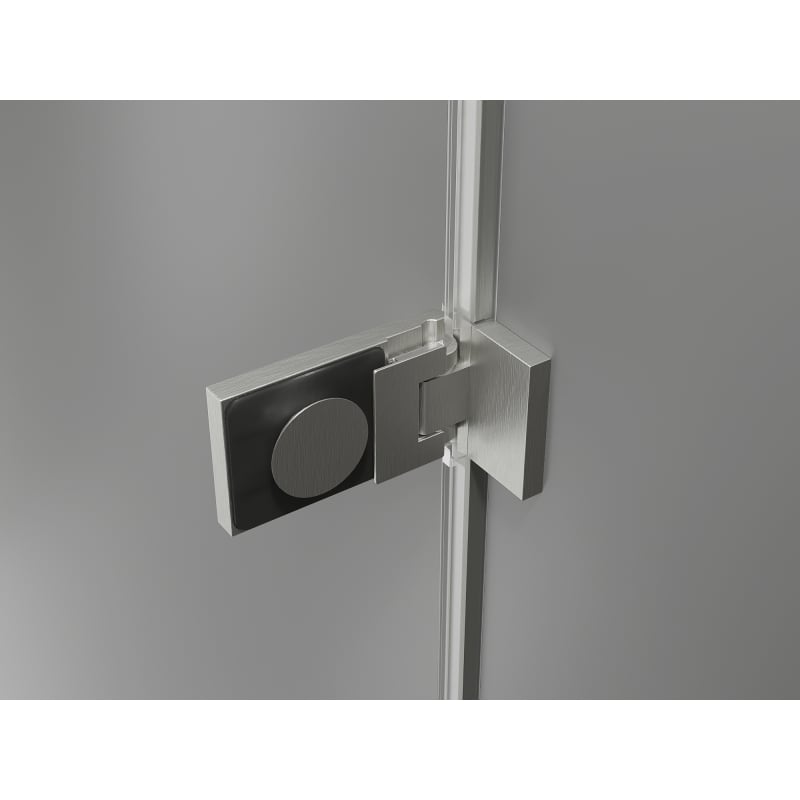 Mexen Lunar-F Duo klappbare Duschkabine 75 x 75 cm, transparent, gebürsteter Nickel - 836-075L-075P-97-00