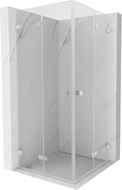 Mexen Lunar-F Duo faltbare Duschkabine 80 x 80 cm, transparent, gebürsteter Nickel - 836-080L-080P-97-00