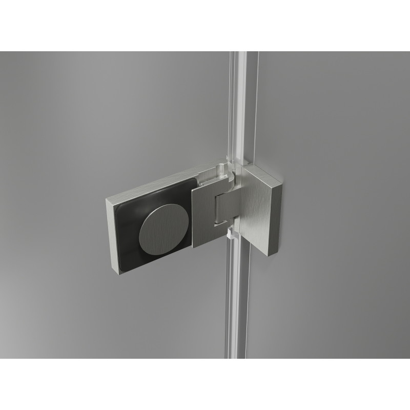 Mexen Lunar-F Duo faltbare Duschkabine 85 x 75 cm, transparent, gebürsteter Nickel - 836-085L-075P-97-00