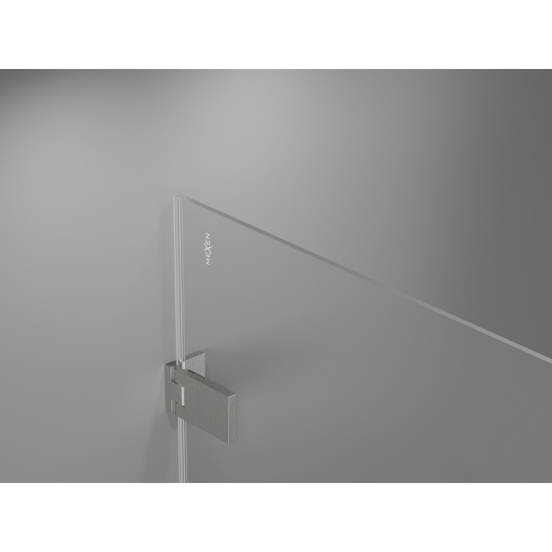 Mexen Lunar-F Duo faltbare Duschkabine 100 x 75 cm, transparent, gebürsteter Nickel - 836-100L-075P-97-00