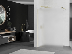 Mexen Kioto Walk-in-Duschwand 80 x 200 cm, Mattglas 8 mm, Gold - 800-080-101-50-30
