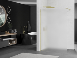 Mexen Kioto Duschwand Walk-in 90 x 200 cm, 8 mm mattiert, gold - 800-090-101-50-30