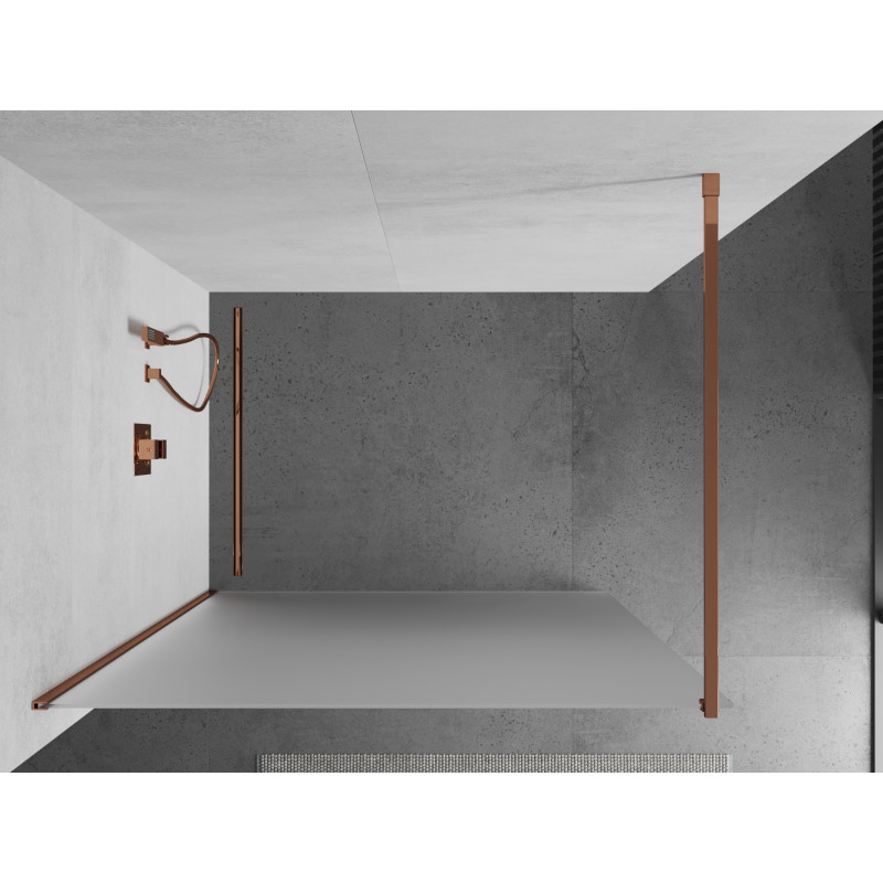 Mexen Kioto Duschwand Walk-in 90 x 200 cm, Frost 8 mm, Roségold - 800-090-101-60-30