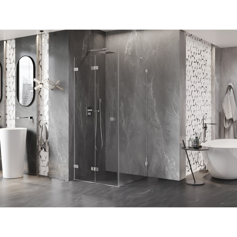 Mexen Lunar-F Duschkabine klappbar links 90 x 90 cm, transparent, Chrom - 836-090-090-01-00-L