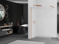 Mexen Kioto Duschwand Walk-in 120 x 200 cm, Frost 8 mm, Roségold - 800-120-101-60-30