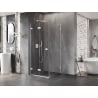 Mexen Lunar-F klappbare Duschkabine links 80 x 80 cm, transparent, weiß - 836-080-080-20-00-L