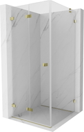 Mexen Lunar-F Falttür-Duschkabine links 80 x 80 cm, transparent, golden - 836-080-080-50-00-L