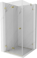 Mexen Lunar-F Falt-Duschkabine links 100 x 100 cm, transparent, gold - 836-100100-50-00-L