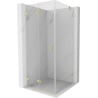 Mexen Lunar-F Faltbare Duschkabine links 80 x 80 cm, transparent, gebürstetes Gold - 836-080-080-55-00-L