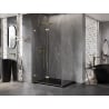 Mexen Lunar-F Klappduschkabine links 95 x 80 cm, transparent, gebürstetes Gold - 836-095-080-55-00-L