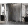 Mexen Lunar-F Faltduschwand links 100 x 80 cm, transparent, gebürstet gold - 836-100-080-55-00-L