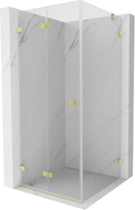 Mexen Lunar-F Duschkabine faltbar links 90 x 90 cm, transparent, gebürstet gold - 836-090-090-55-00-L