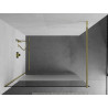 Mexen Kioto Duschabtrennung Walk-in 100 x 200 cm, transparent/satiniert 8 mm, gold - 800-100-101-50-35