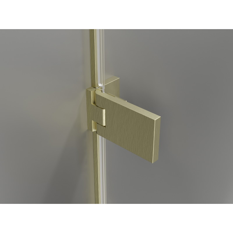 Mexen Lunar-F klappbare Duschkabine links 100 x 90 cm, transparent, gebürstetes Gold - 836-100-090-55-00-L