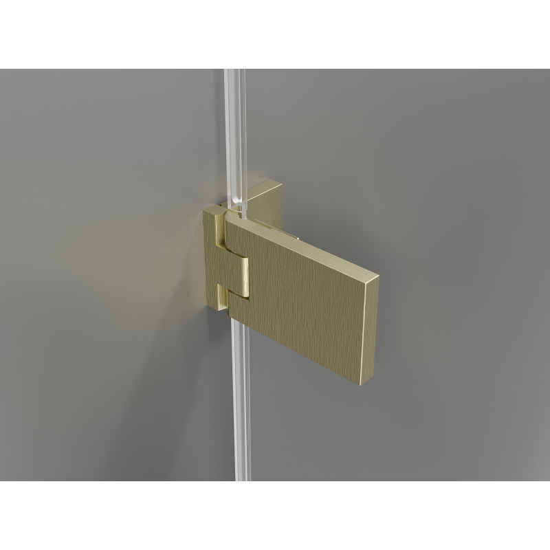 Mexen Lunar-F klappbare Duschkabine links 100 x 90 cm, transparent, gebürstetes Gold - 836-100-090-55-00-L