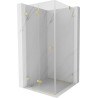 Mexen Lunar-F Klappduschkabine links 100 x 100 cm, transparent, gebürstetes Gold - 836-100-100-55-00-L
