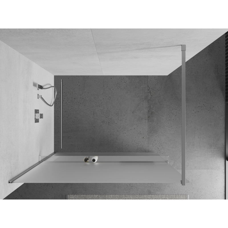 Mexen Kioto+ Duschwand mit Regal Walk-in 90 x 200 cm, Frost, Chrom - 800-090-121-01-30