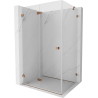 Mexen Lunar-F klappbare Duschkabine links 85 x 80 cm, transparent, Roségold- 836-085-080-60-00-L