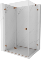 Mexen Lunar-F klappbare Duschkabine links 85 x 80 cm, transparent, Roségold- 836-085-080-60-00-L