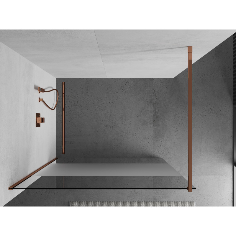 Mexen Kioto Duschwand Walk-in 70 x 200 cm, transparent/gefrostet 8 mm, Roségold - 800-070-101-60-35