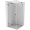 Mexen Lunar-F faltbare Duschkabine links 90 x 90 cm, transparent, Roségold- 836-090-090-60-00-L