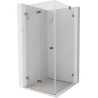 Mexen Lunar-F faltbare Duschkabine links 100 x 100 cm, transparent, Roségold- 836-100-100-60-00-L