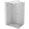 Mexen Lunar-F faltbare Duschkabine links 90 x 80 cm, transparent, gebürstetes Kupfer- 836-090-080-65-00-L