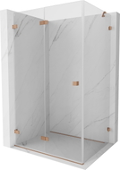 Mexen Lunar-F faltbare Duschkabine links 95 x 90 cm, transparent, gebürstetes Kupfer- 836-095-090-65-00-L