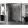 Mexen Lunar-F klappbare Duschkabine links 85 x 80 cm, transparent, schwarz - 836-085-080-70-00-L