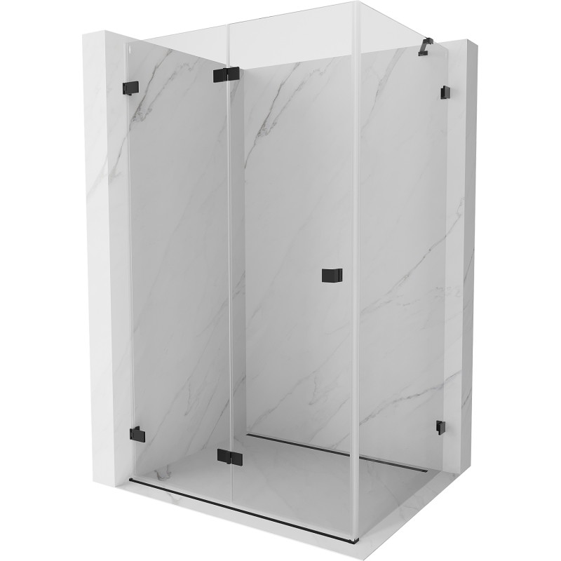 Mexen Lunar-F faltbare Duschkabine links 90 x 80 cm, transparent, schwarz - 836-090-080-70-00-L