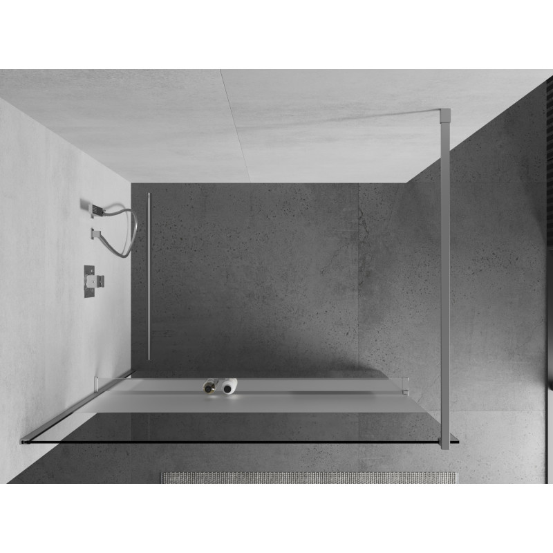 Mexen Kioto+ Duschwand mit Regal Walk-in 90 x 200 cm, transparent/Frost, Chrom - 800-090-121-01-35