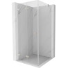 Mexen Lunar-F faltbare Duschkabine links 80 x 80 cm, transparent, gebürsteter Nickel - 836-080-080-97-00-L