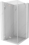 Mexen Lunar-F faltbare Duschkabine links 80 x 80 cm, transparent, gebürsteter Nickel - 836-080-080-97-00-L