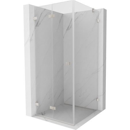 Mexen Lunar-F faltbare Duschkabine links 95 x 80 cm, transparent, gebürsteter Nickel - 836-095-080-97-00-L