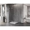 Mexen Lunar-F faltbare Duschkabine links 90 x 90 cm, transparent, gebürsteter Nickel - 836-090-090-97-00-L