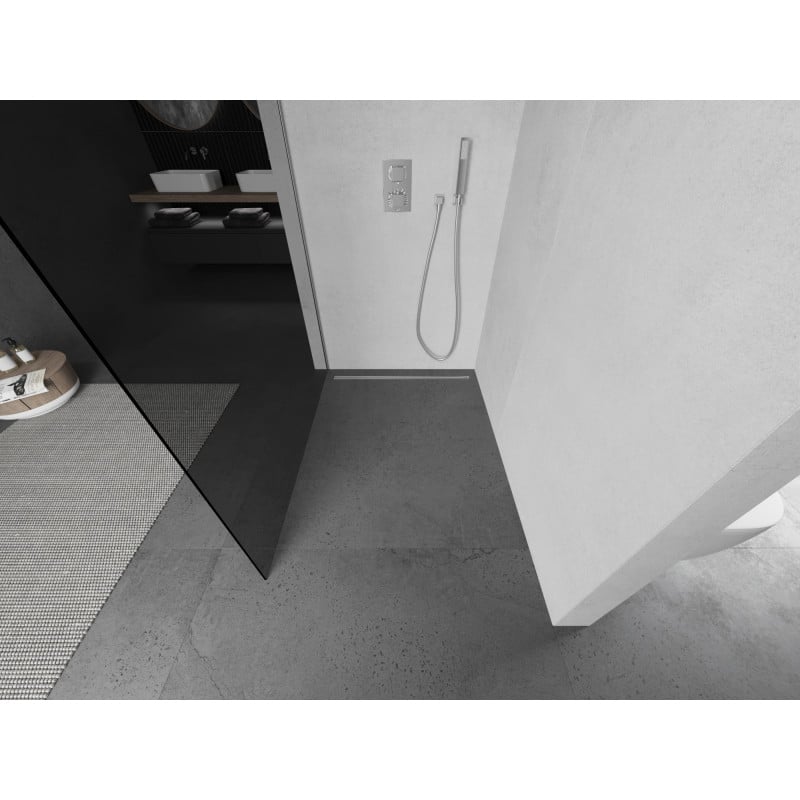 Mexen Kioto Duschwand Walk-in 70 x 200 cm, Graphit 8 mm, Chrom - 800-070-101-01-40