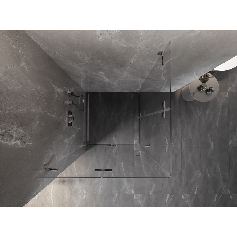 Mexen Lunar-F Duo faltbare Duschkabine 95 x 95 cm, transparent, Chrom - 836-095L-095P-01-00